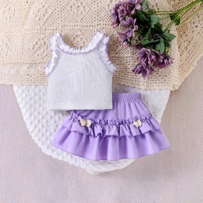 Children's lace collar sleeveless top
