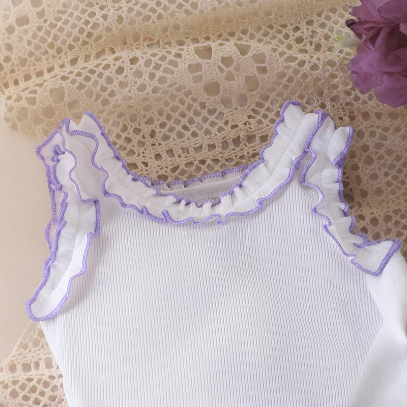 Children's lace collar sleeveless top