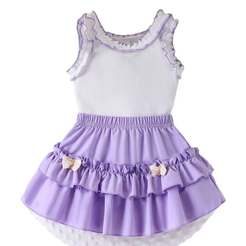 Children's lace collar sleeveless top