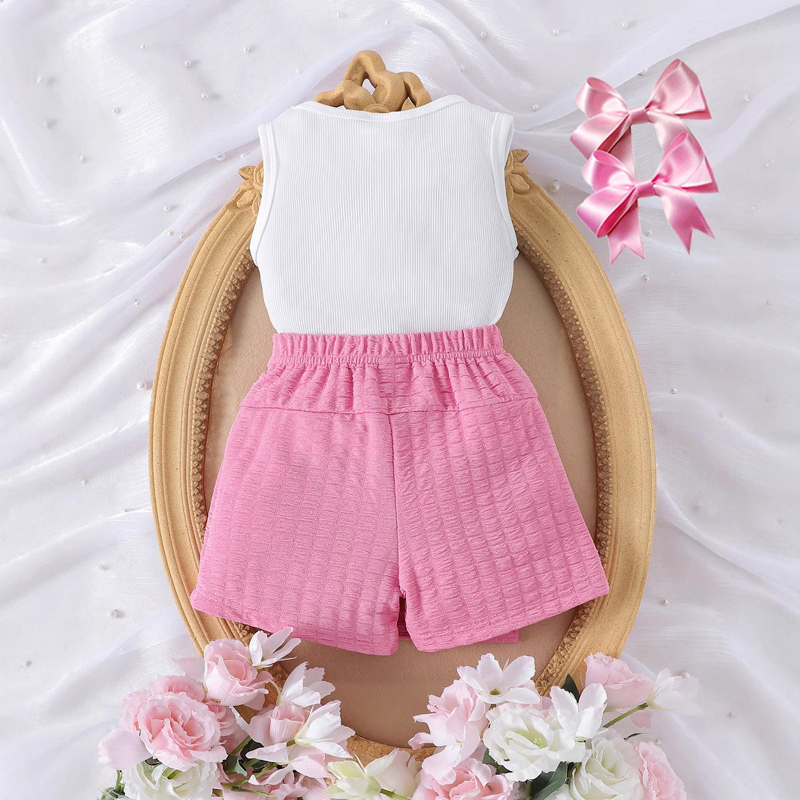 Girls bow sleeveless vest
