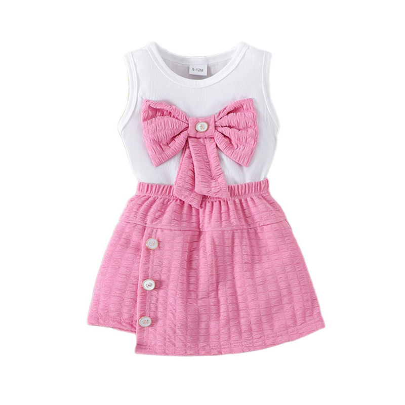 Girls bow sleeveless vest