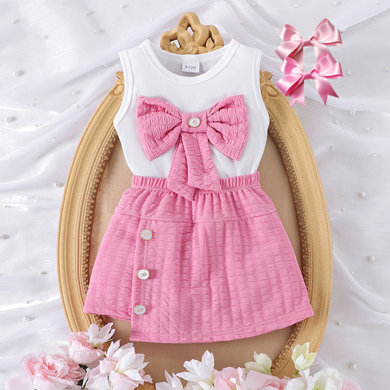 Girls bow sleeveless vest