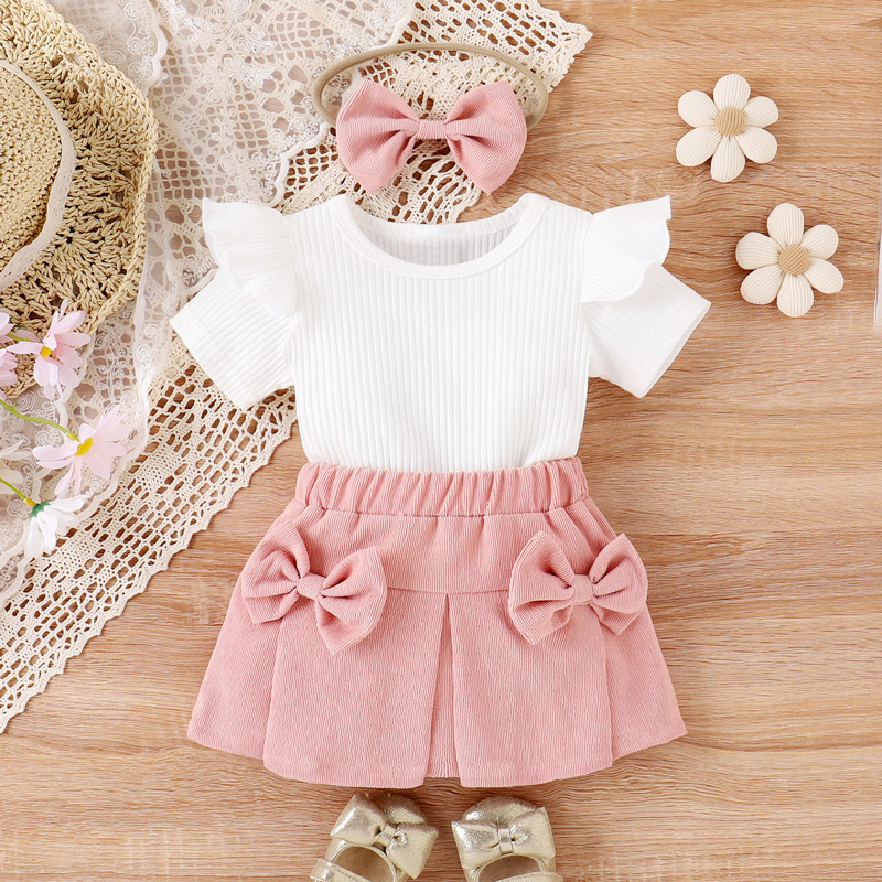 Girls flying sleeve short-sleeved