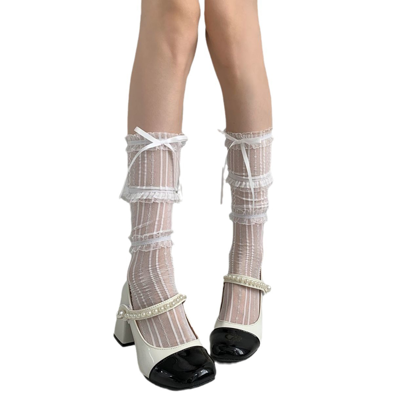 girls lace mid-calf socks